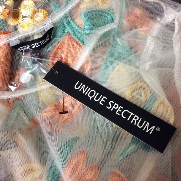 NWT Unique Spectrum Floral Sheer Top PLUS SIZE 1X - Picture 4 of 4